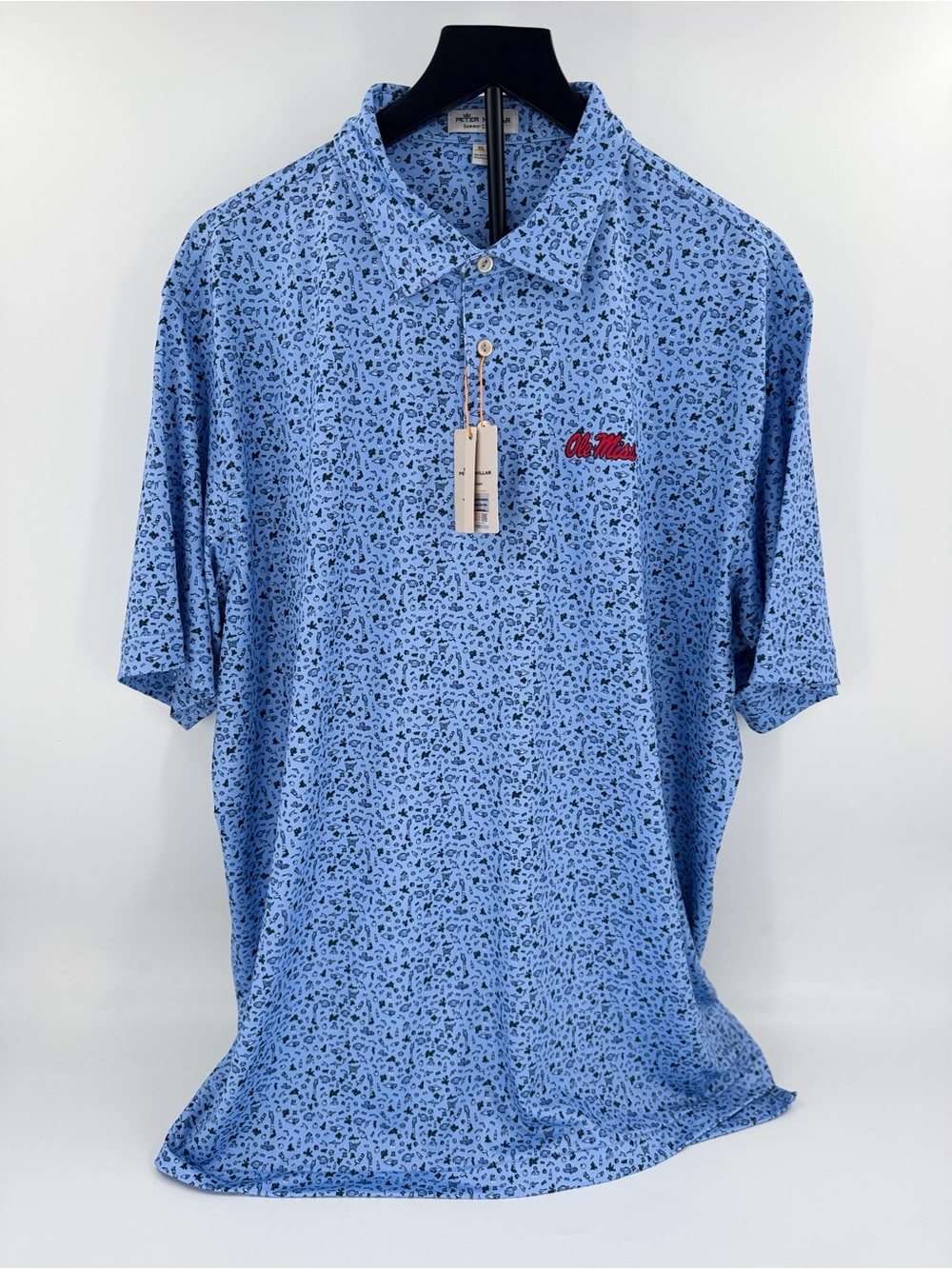 Peter Millar Powder Blue Ole Miss "Animal House" Performance Polo - XL - NWT